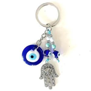 Evil Eye and Hand Of Fatima Alloy Pendant Keychain